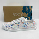 Roxy Size 7 Women's White-Multicolor Pattern Lace Up Sneakers