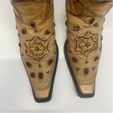 Tommy Size 6 Women's Tan-Multi Beaded Western Boots