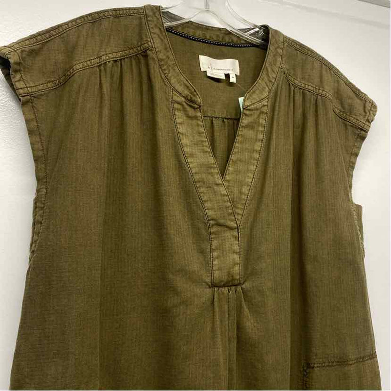 By Anthropologie Size M Women's Green Solid Tunic Dress