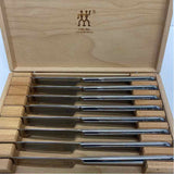 Zwilling J.Z. Henckels Silver Stainless Steel 8-Piece Knife Set w Wood Case