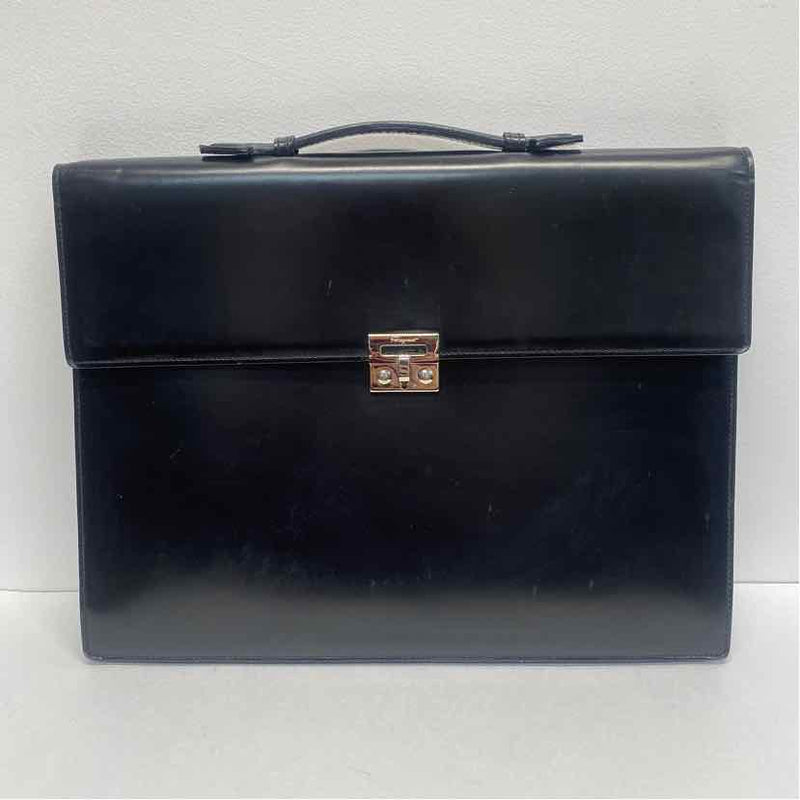 Salvatore Ferragamo Black Leather Solid Briefcase