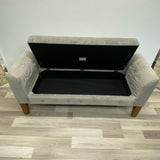 Storage Light Gray Velvet Bench