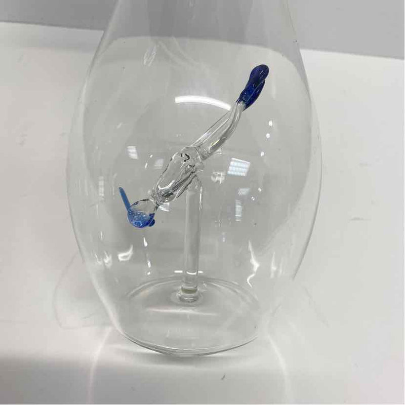 Clear Glass Bottle w "Floating" snorkeler and Cork Top