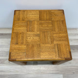 Square Oak Wood Square Inlaid Side Table