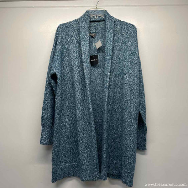 Eddie Bauer Size Xl Women's Blue Tweed Cardigan Sweater