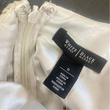 White House Black Market Size 0-XS Women's Tan-White Stripe Fit And Flare Dress