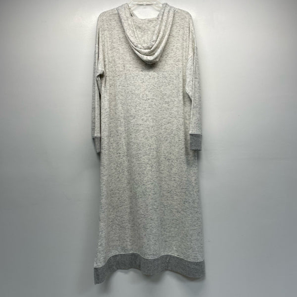 Soft Surroundings Size L Women's Light Gray Tweed Maxi-Long Sleeve Dress