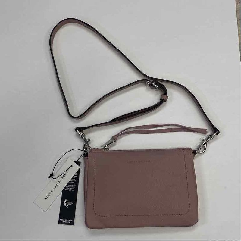 Aimee Kestenberg Pink Leather Pebbled Crossbody Handbag