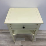 Off White One Drawer Wood Side Table