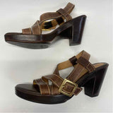Nurture Size 9 Women's Brown Stitches Heel Sandals