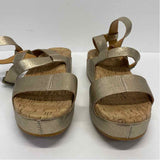 Kork-Ease Size 8 Women's Gold Shimmer Strappy Sandals