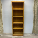 Brown Bookcase Solid Oak With 4 Shelves
