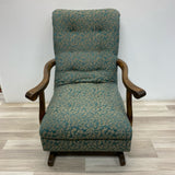 Teal-Tan Tapestry Rocking Chair