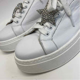 Michele Lopriore Size 39-9 Women's White Solid Lace Up Sneakers