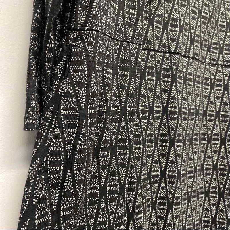 Toad&Co Size Xl Women's Black-White Pattern Shift Dress