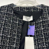 Hugo Boss Women's Size M Black-White Tweed Open Front Jacket