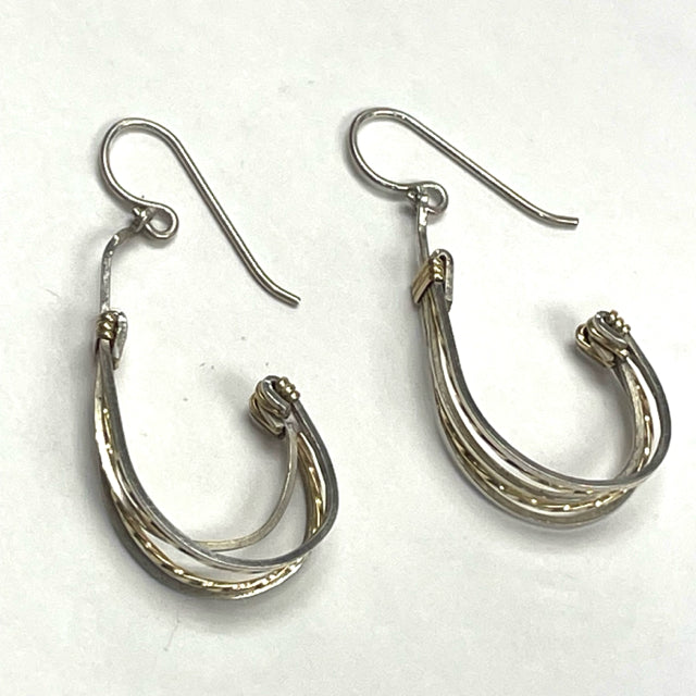 Silver-Yellow 14K Earrings