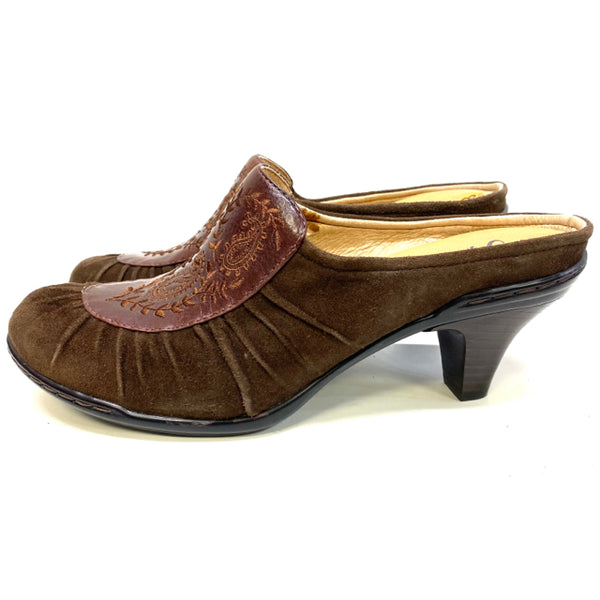 Sofft Size 8.5 Women's Brown Embroidered Shoes