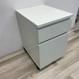 Solid White Side Table/ Cabinet  w/  Wheels