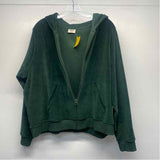 Pact Women's Size Xl Green Solid Zip Up/Hoodie Jacket