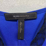 BCBGMaxazria Size L Women's Blue Solid Slip Dress