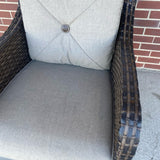 Outdoor Brown Swivel Wicker Chair