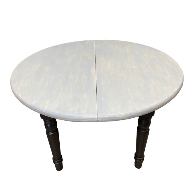 Gray-Black Wood Round Dining Room Table