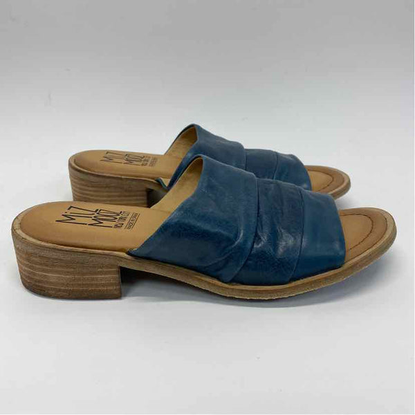 Miz Mooz Size 37-6.5 Women's Blue Distressed Slide Sandals