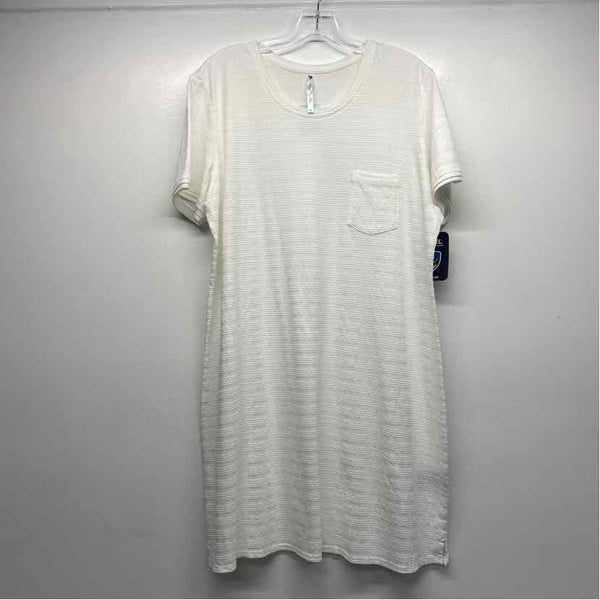 Kuhl Size Xl Women's White Textured Short Sleeve T-Shirt Dress
