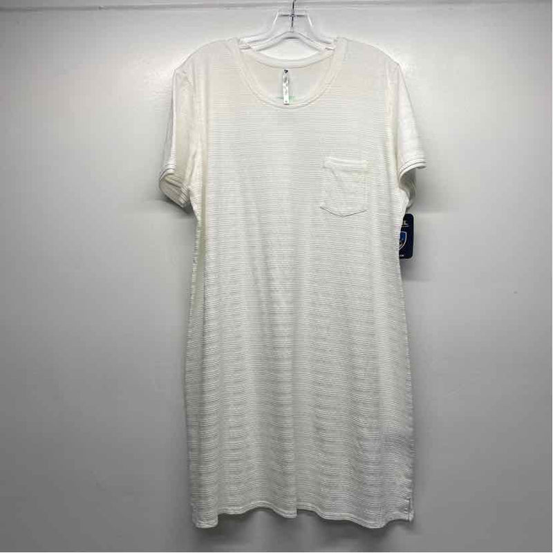 Kuhl Size Xl Women's White Textured Short Sleeve T-Shirt Dress