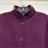 Susan Graver Women's Size XS Purple Solid Button Up Coat