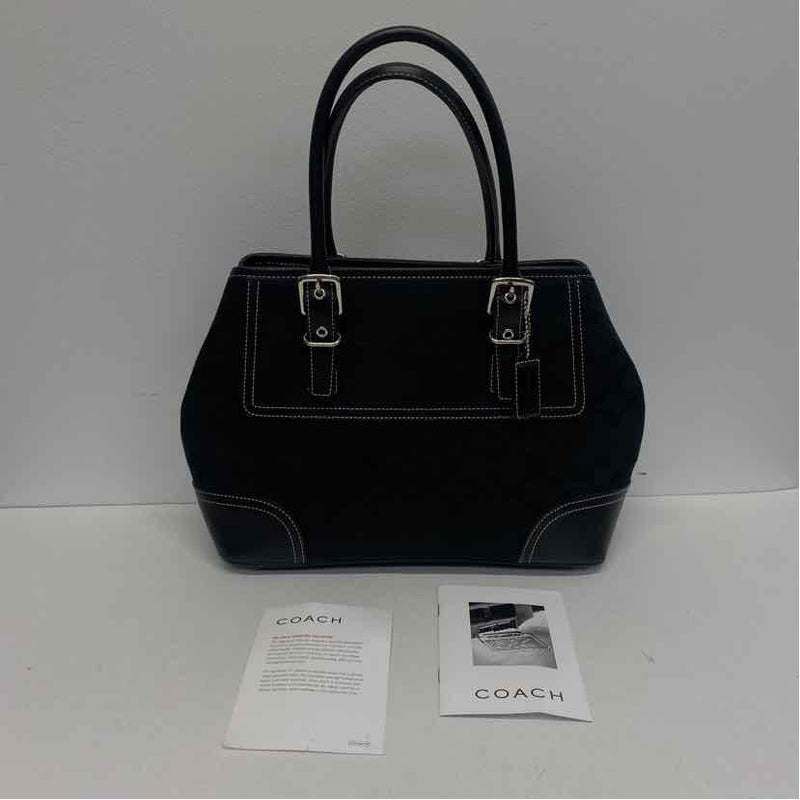 Coach Black Canvas Monogram Shoulder Handbag