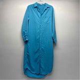 Frank & Eileen Est 1947 Size M Women's Aqua Solid Shirt Dress