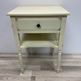 Off White One Drawer Wood Side Table