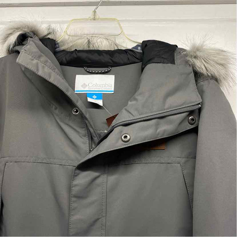 Columbia Size M Gray Polyester Solid Men's Men's Coat