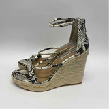 Steve Madden Size 8.5 Women's Black-White Animal Print Espadrille Sandals