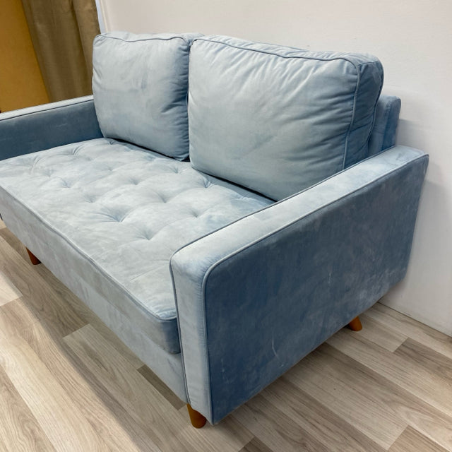 Teal Velvet Loveseat