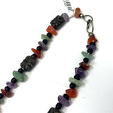 Multi beaded necklace- Amethyst, carnelian, Necklace