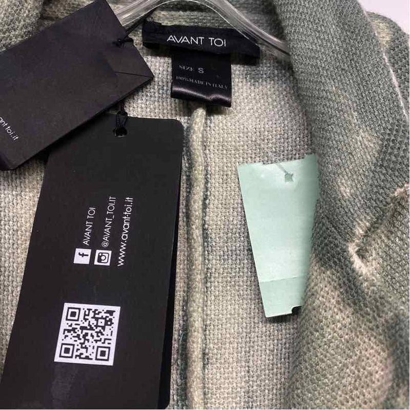 Avant Toi Women's Size S Green-Beige Pattern Button Up Coat