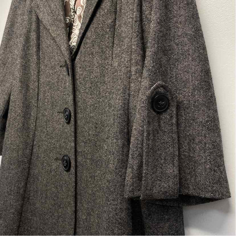 Cabi Women's Size 12-L Black Tweed Overcoat Coat