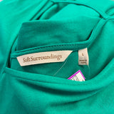 Soft Surroundings Size L Women's Green Solid Maxi-Sleeveless Dress