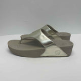Fitflop Size 10 Women's Gold Shimmer Camel Toe Sandals