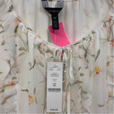 White House Black Market Size 0-XS Women's White-Multicolor Floral Blouse