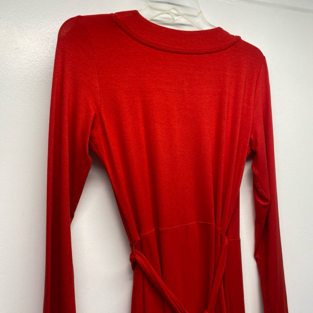 Banana Republic Size M Women's Red Solid Wrap Dress