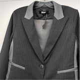 DKNY Women's Size M Gray Stripe Button Up Jacket