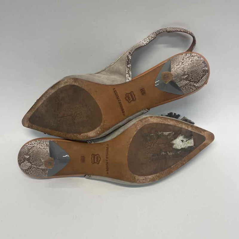 Donald J Pliner Size 8 Women's Taupe Tassels Slingback Heels