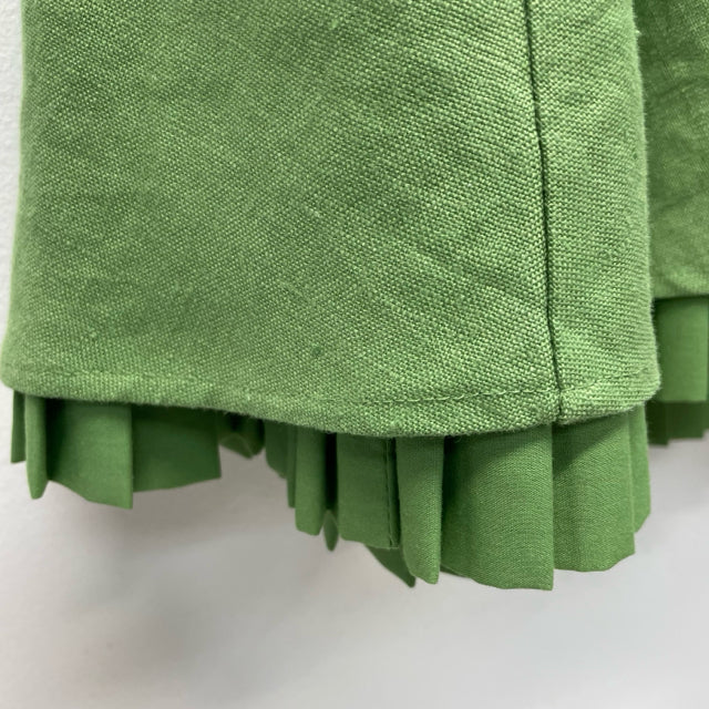 Next Size 12-M Women's Green Solid Faux Wrap Dress