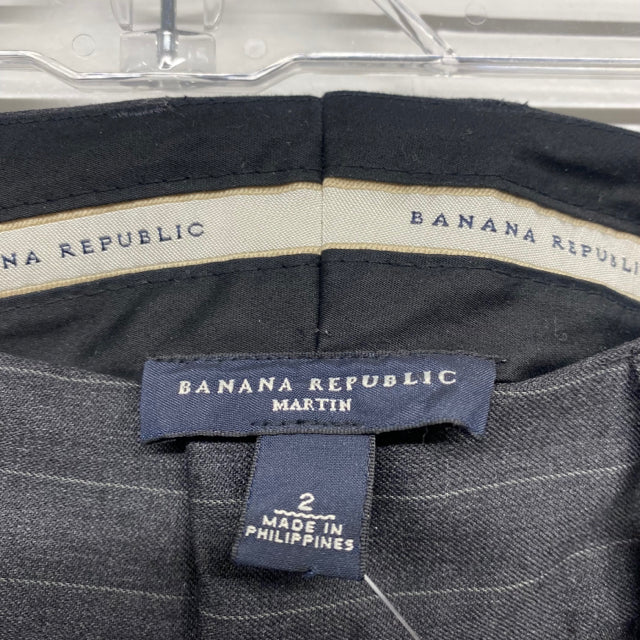 Banana Republic Size 2 Women's Gray Pinstripe Dress Pants Pants