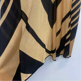 Chico's Size 2-L Women's Black-Beige Stripe Duster Long Sleeve Top
