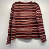 Tweeds Size L Women's Rust-Multicolor Pattern Button Up Sweater